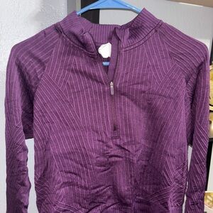 Purple cropped Quarter-Zip Pullover